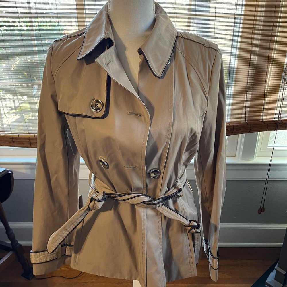 Women’s Black Rivet Short Trench Coat - Barely Worn!
